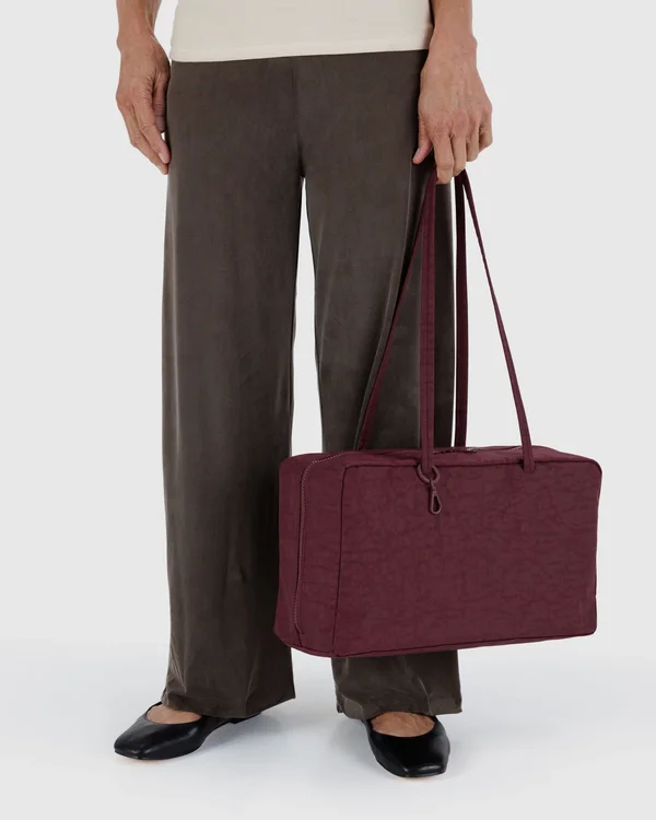 Medium Nylon Bowler Bag - Sale - Mahogany - Material: heavyweight-nylon