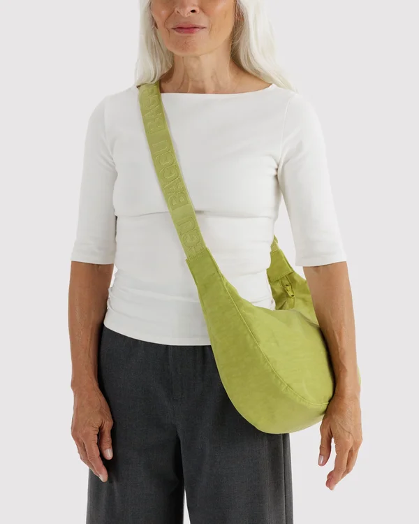 Medium Nylon Crescent Bag - Chartreuse
