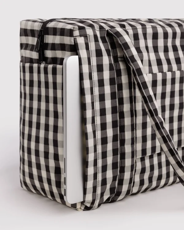 Small Cloud Carry-On - Black And Cream Gingham - Size: OS