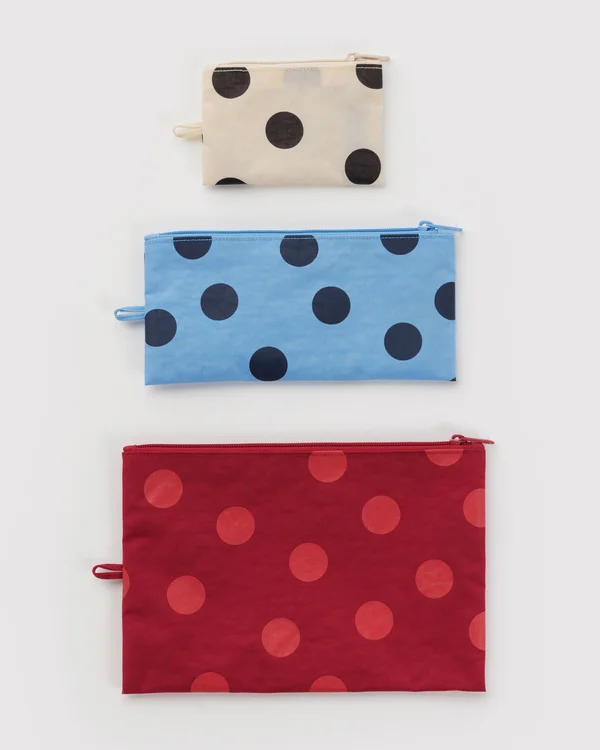 Flat Pouch Set - Polka Dot Mix - Material: heavyweight-nylon