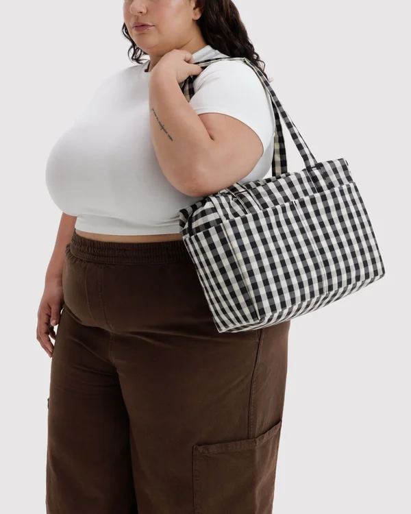 Everyday Cloud Bag - Black And Cream Gingham - Size: OS