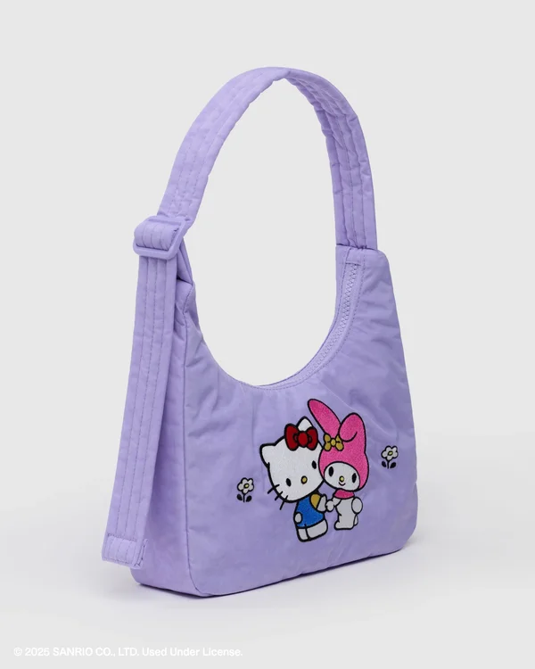 Mini Nylon Shoulder Bag - Sale - Embroidered Hello Kitty & My Melody - Size: OS