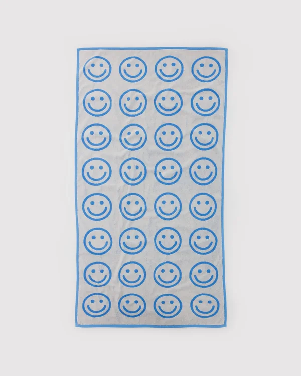 Bath Towel - Sky Blue Happy - Size: OS
