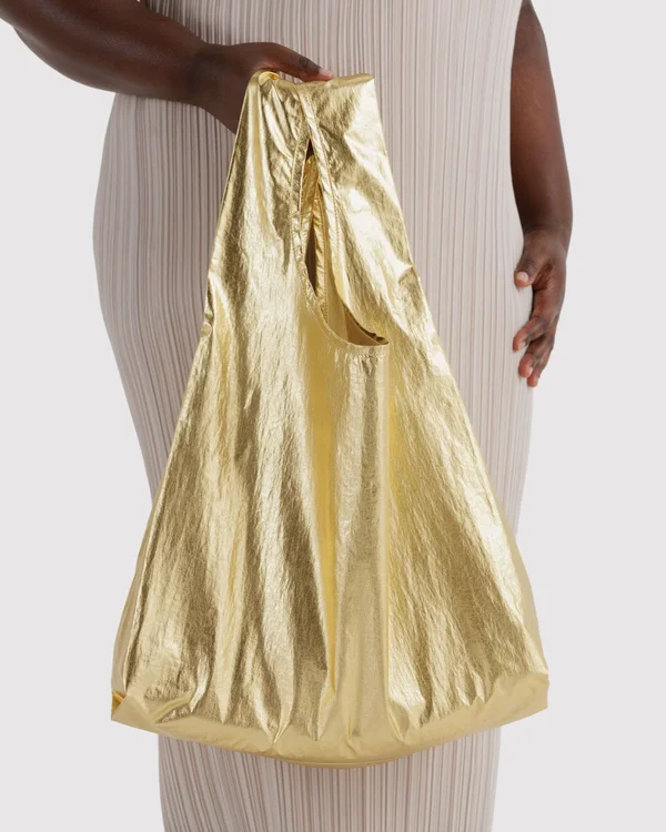 Standard Baggu - Gold Metallic - Material: ripstop-nylon